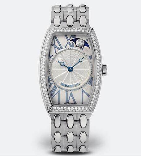 The 18k white gold fake watches are decorated with diamonds.